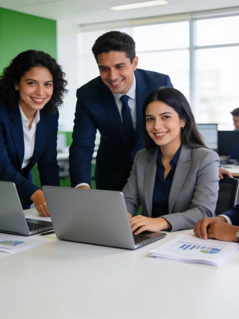 Equipo de RIO Consultores asesorando a una empresa en su oficina